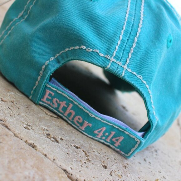 Womens Inspirational Cross Hat Cap Such A Time As This Esther 4:14 Distressed - Picture 5 of 9